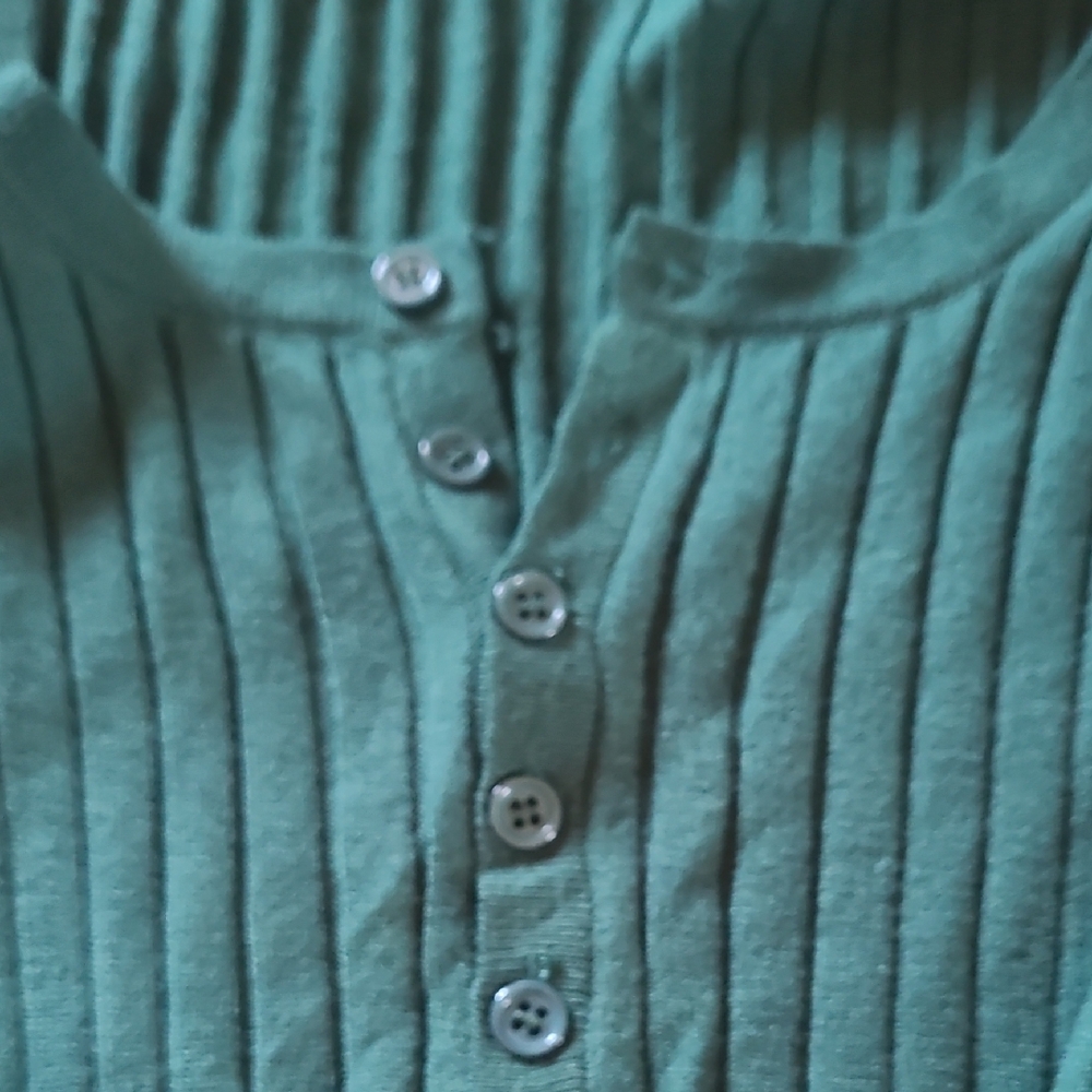 SHEIN Green Ribbed Crew Neck Sweater - Picture 2 of 3